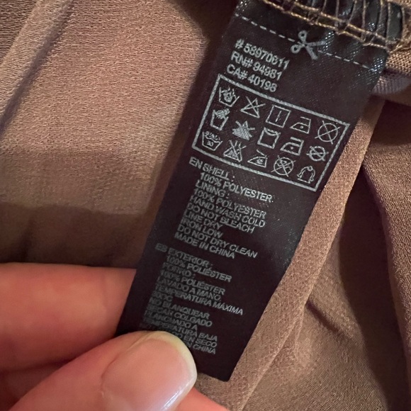 Forever 21 Brown Maxi Skirt Chiffon Overlay Sz M - Picture 5 of 5